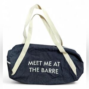PRIVATE PARTY denim duffel bag “Meet me at the Barre”.Unlined/like new condition